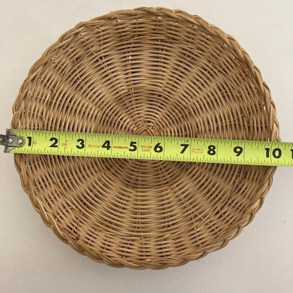 Set of 5 Multicolored Wicker Rattan Baskets